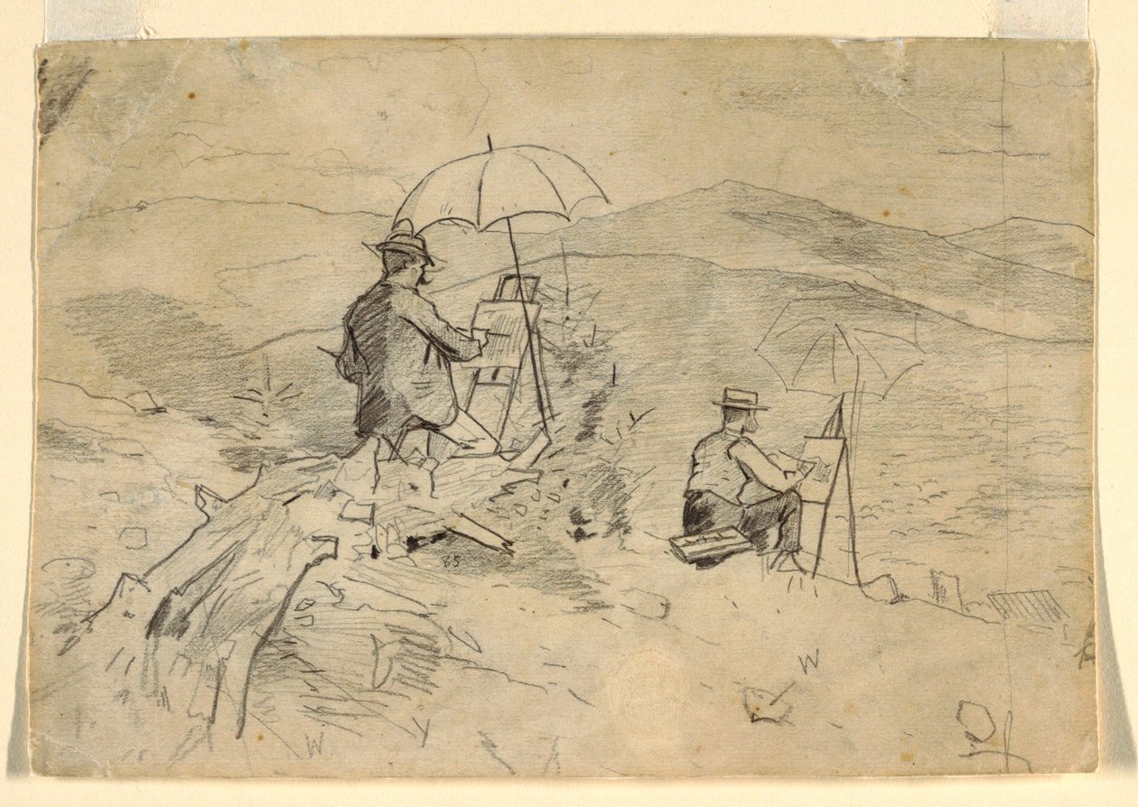 Studie für "Künstler beim Skizzieren in den Weißen Bergen" und "Der Künstler auf dem Land", 1868 von Winslow Homer