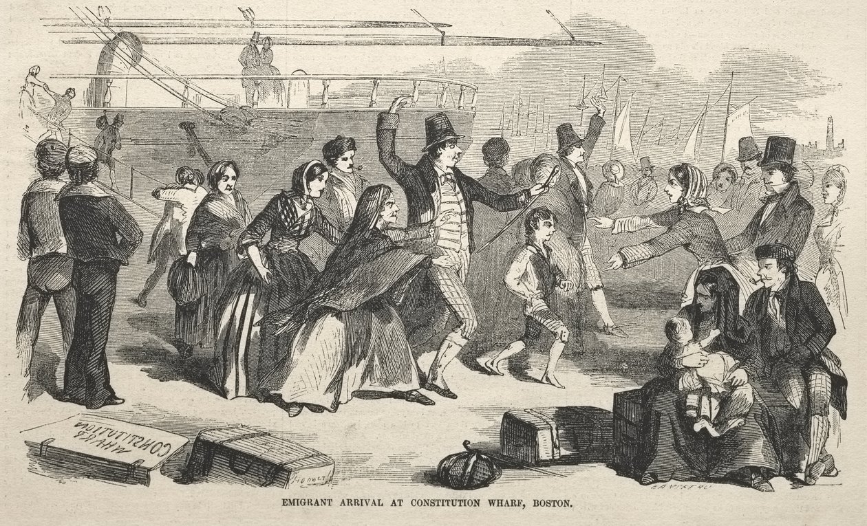 Ankunft von Auswanderern am Constitution Wharf, Boston von Winslow Homer