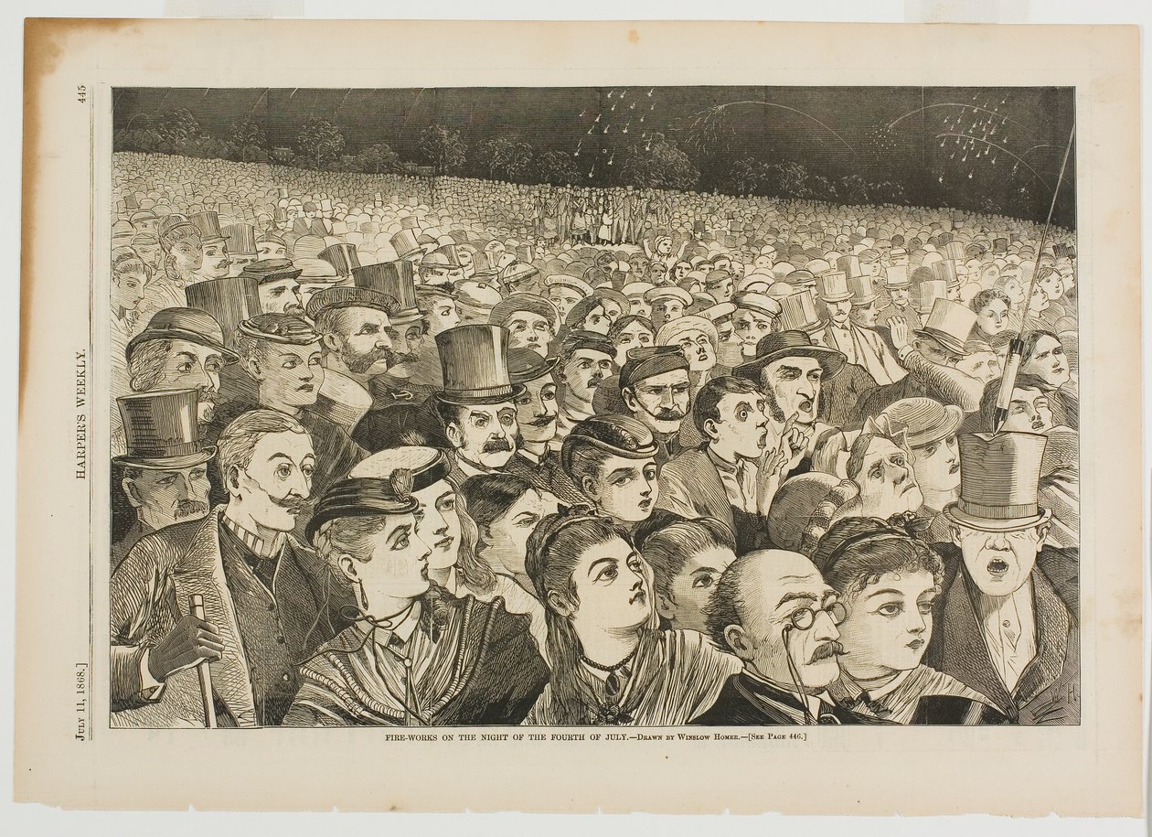 Feuerwerk in der Nacht des vierten Juli von Winslow Homer