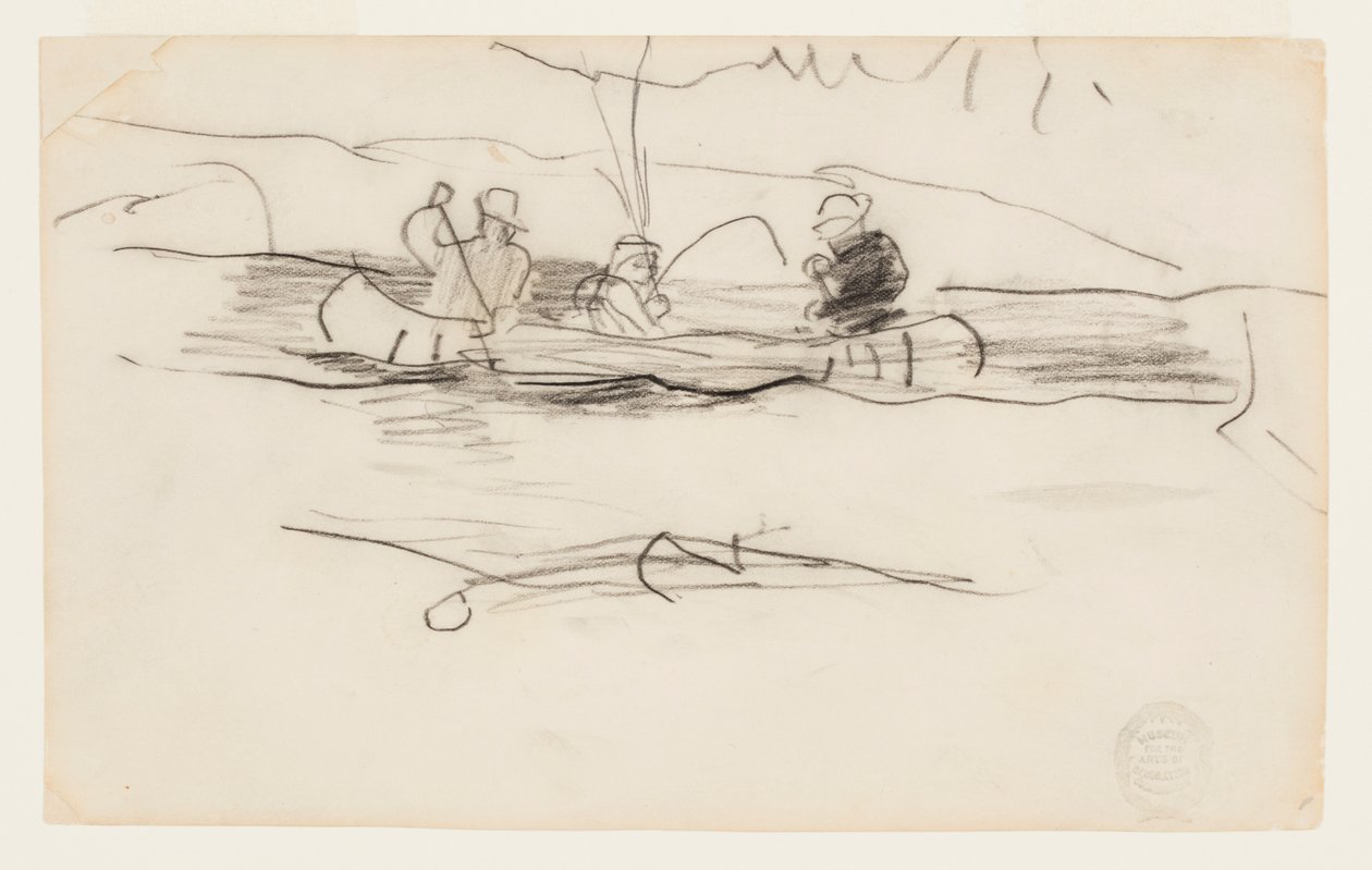 Fischer und zwei andere Männer in einem Kanu von Winslow Homer