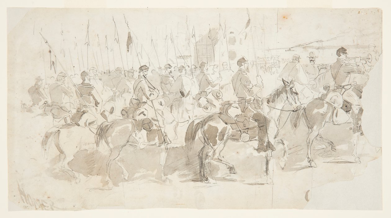 General McClellans Sechstes Kavallerieregiment, Einschiffung in Alexandria nach Old Point Comfort von Winslow Homer