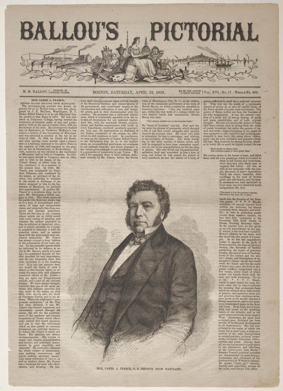 Hon. James A. Pearce, US-Senator aus Maryland von Winslow Homer