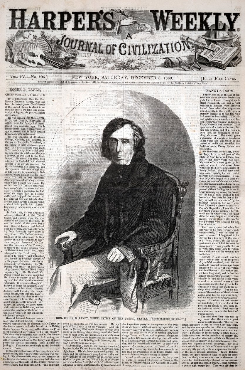Hon. Roger B. Taney, Oberster Richter der Vereinigten Staaten, aus Harper