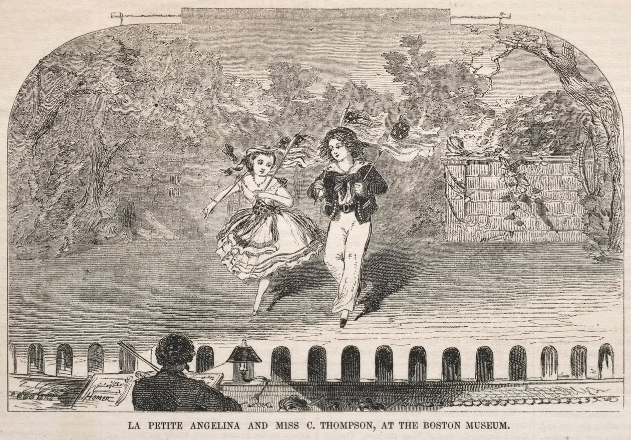 La Petite Angelina und Miss C. Thompson, im Boston Museum, 1859 von Winslow Homer