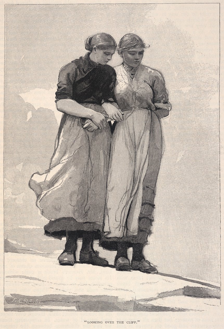 Über die Klippe schauen, aus The Century Magazine, November 1883 von Winslow Homer