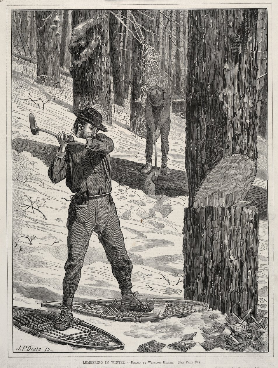 Holzfällerei im Winter, 1871 von Winslow Homer
