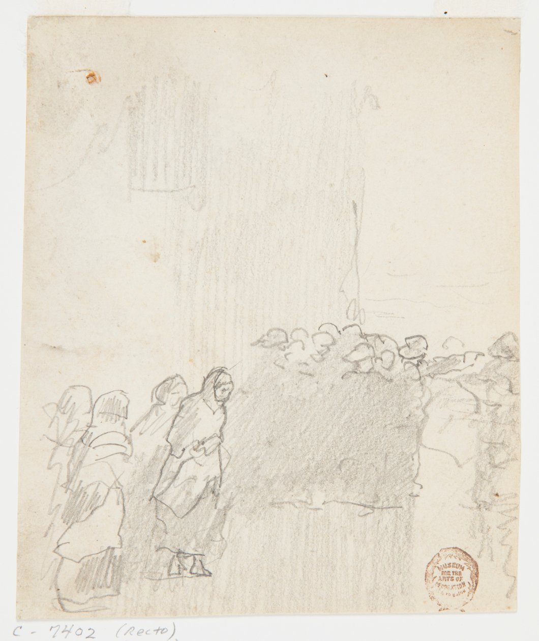Männer und Frauen schauen aufs Meer, Cullercoats, England von Winslow Homer