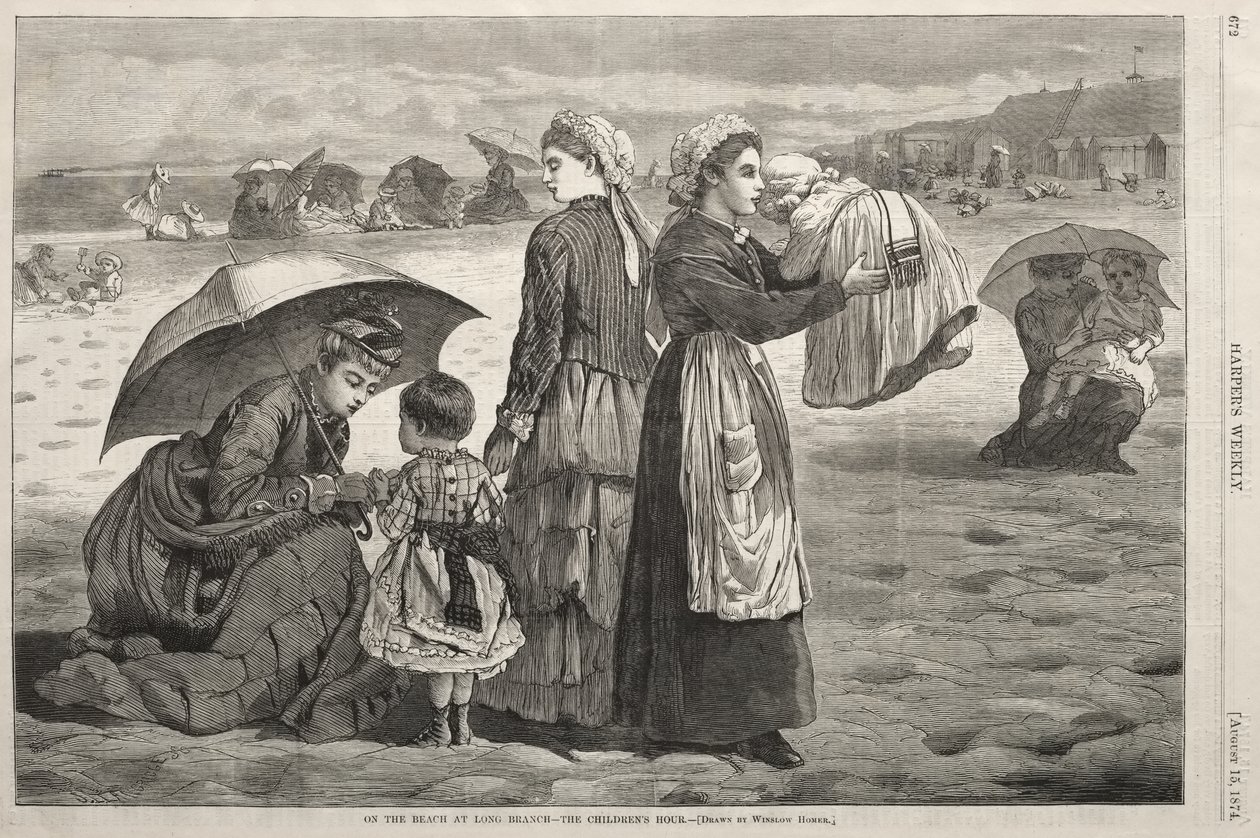 Am Strand von Long Branch - Die Kinderstunde von Winslow Homer
