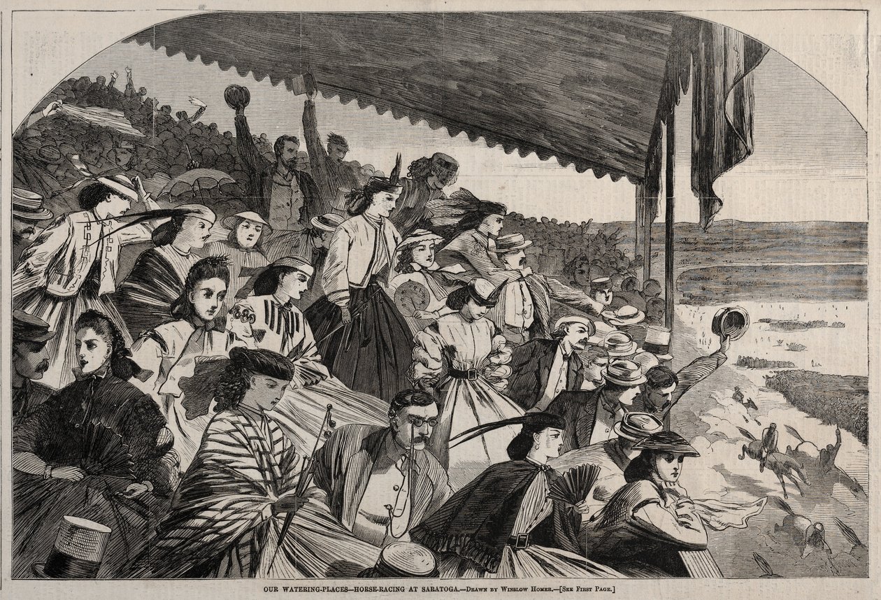Unsere Badeorte - Pferderennen in Saratoga, 1865 von Winslow Homer