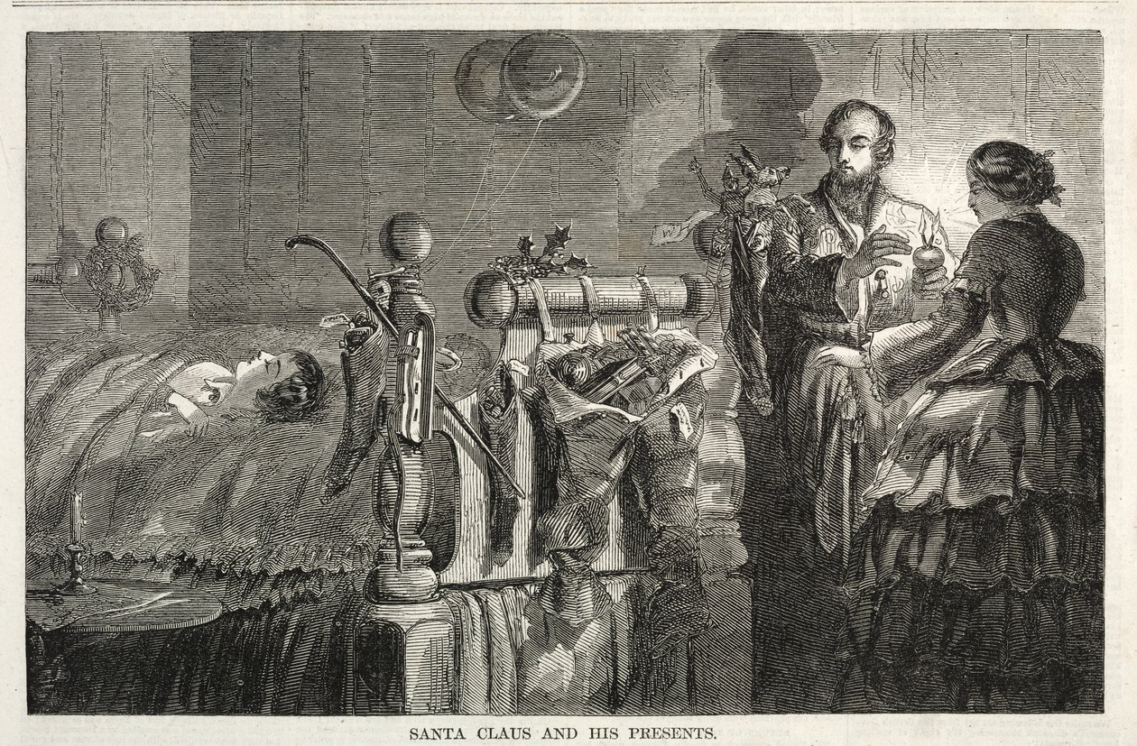 Weihnachtsmann und seine Geschenke, 1858 von Winslow Homer