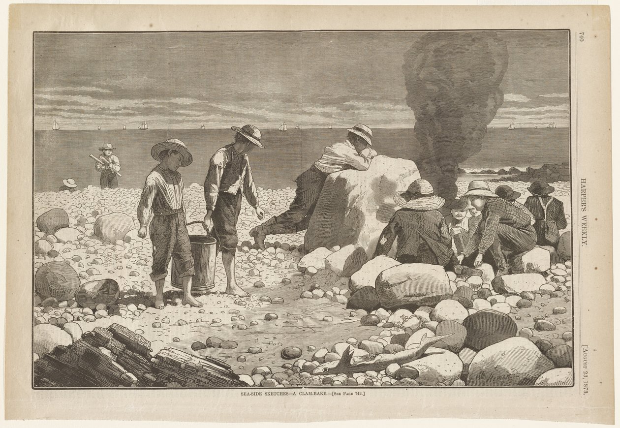 Skizzen am Meer - Ein Muschelbacken von Winslow Homer