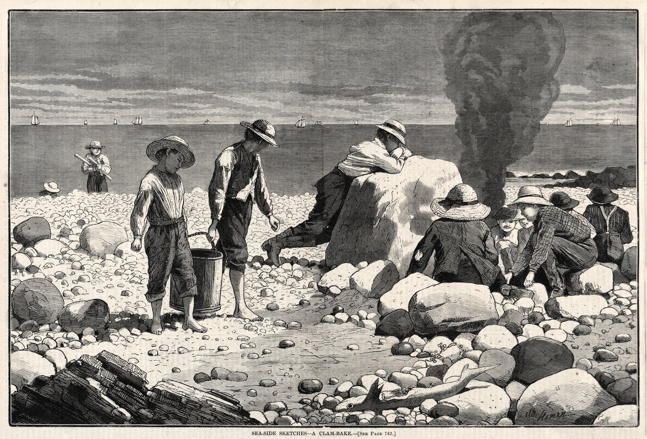 Skizzen am Meer - Ein Muschelbacken von Winslow Homer