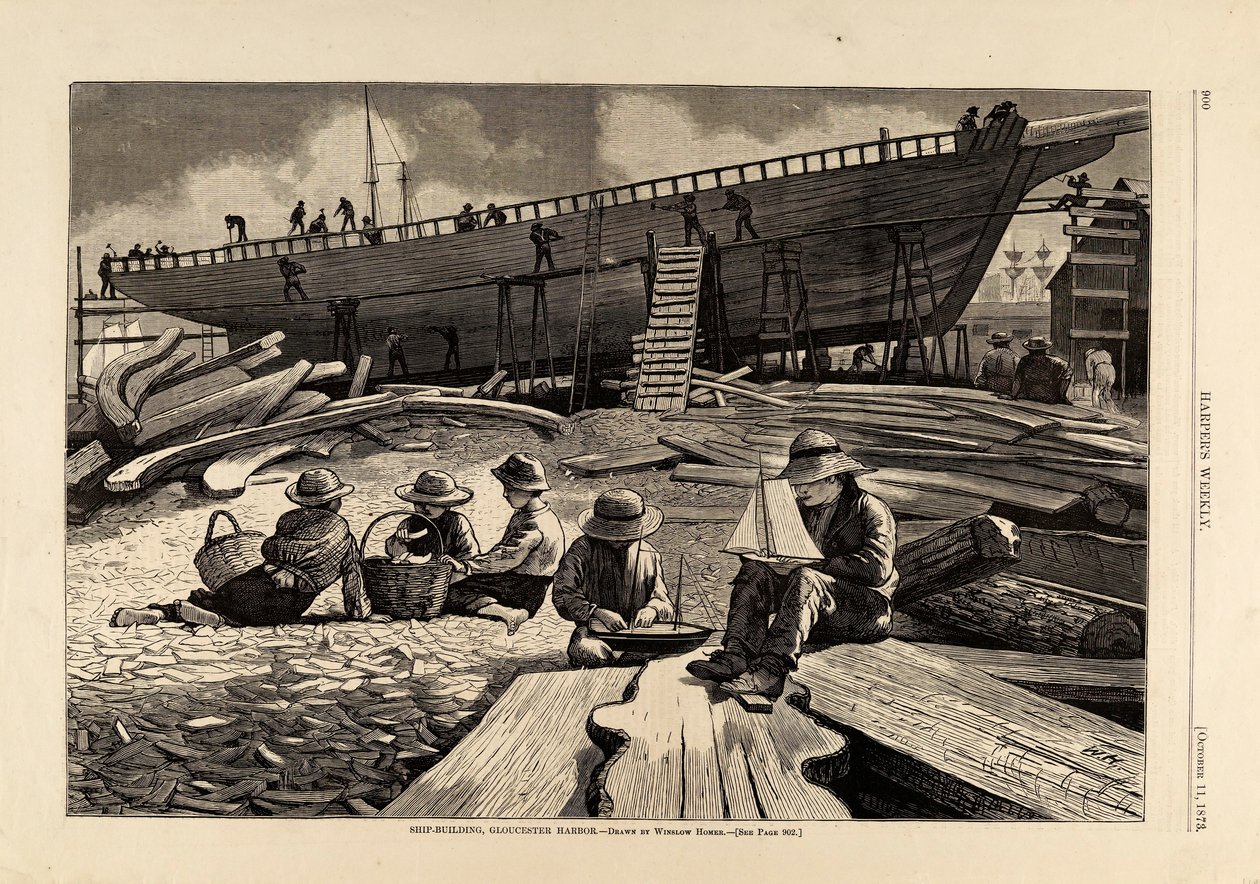 Schiffbau, Gloucester Harbor, aus Harper
