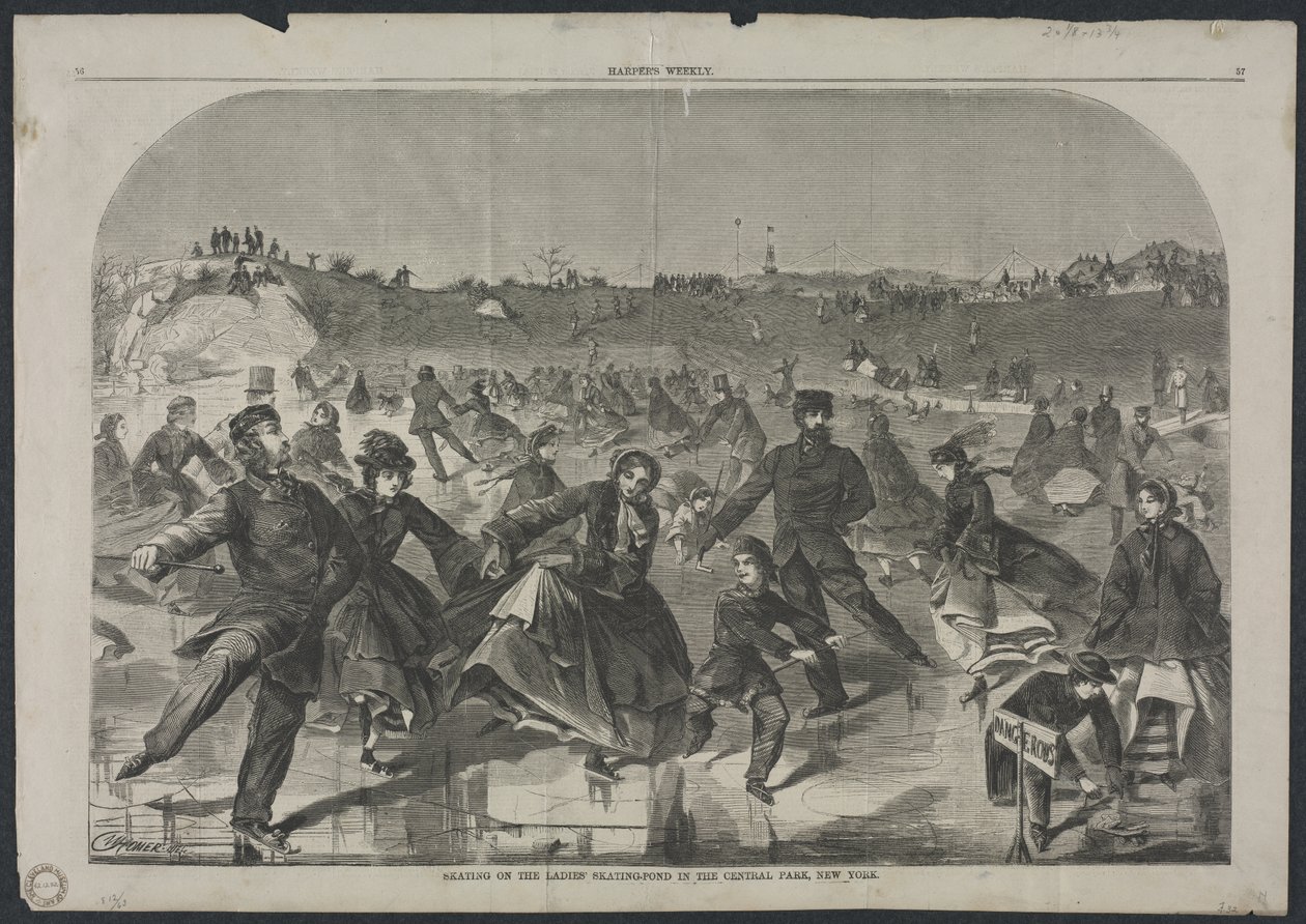 Schlittschuhlaufen auf dem Damen-Teich im Central Park, New York von Winslow Homer