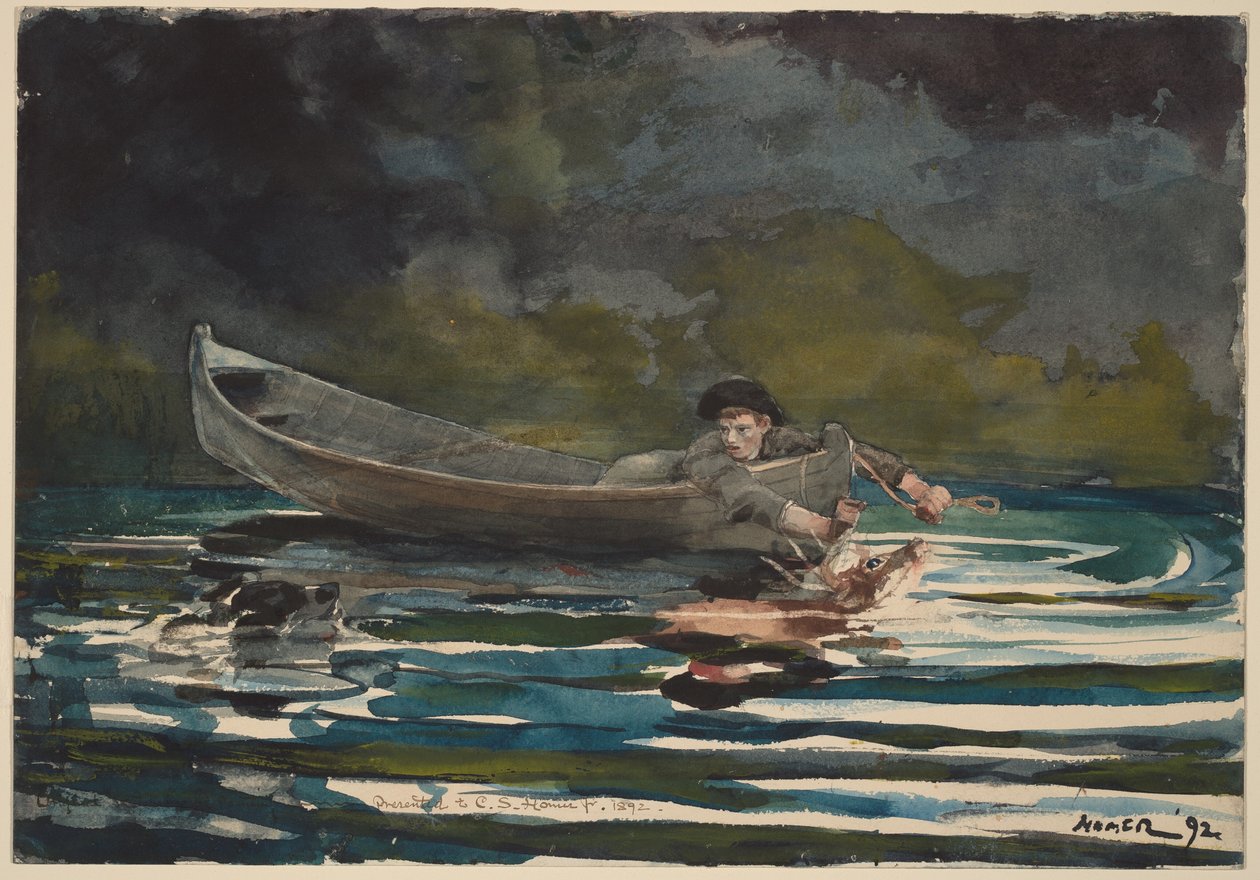 Skizze für "Hound and Hunter" von Winslow Homer