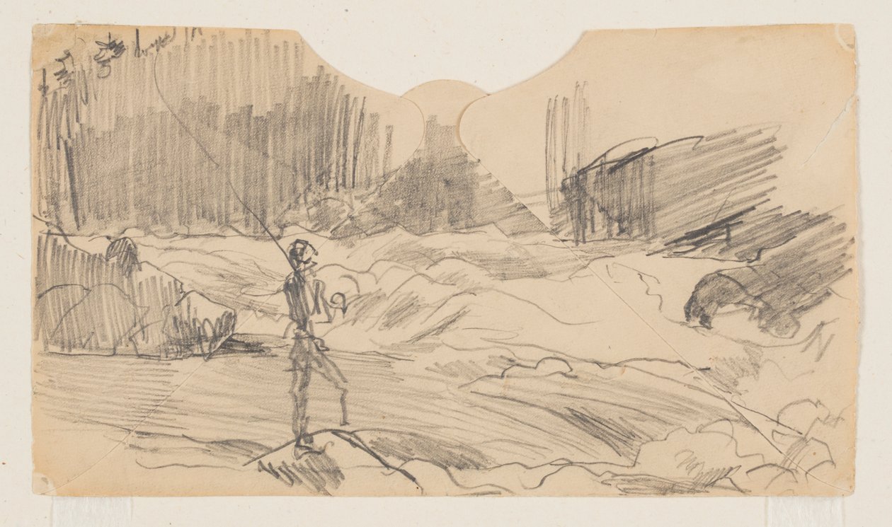 Studie für "Ouananiche Fishing," Lake St. John von Winslow Homer