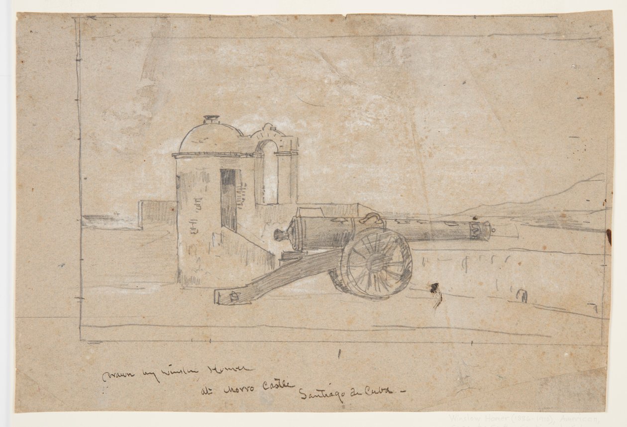 Studie für "Suchscheinwerfer, Hafeneinfahrt, Santiago de Cuba" von Winslow Homer