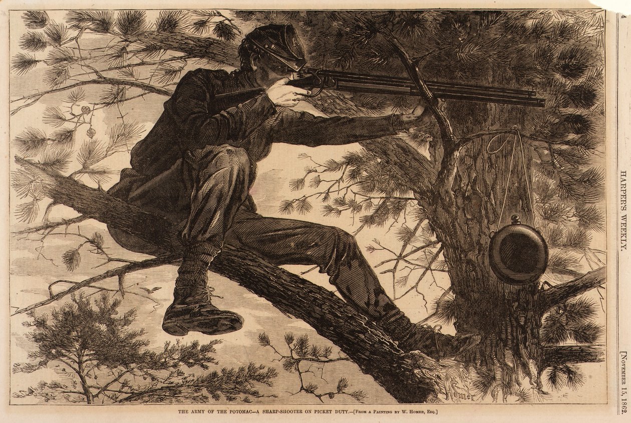 Die Armee des Potomac--Ein Scharfschütze im Wachdienst von Winslow Homer