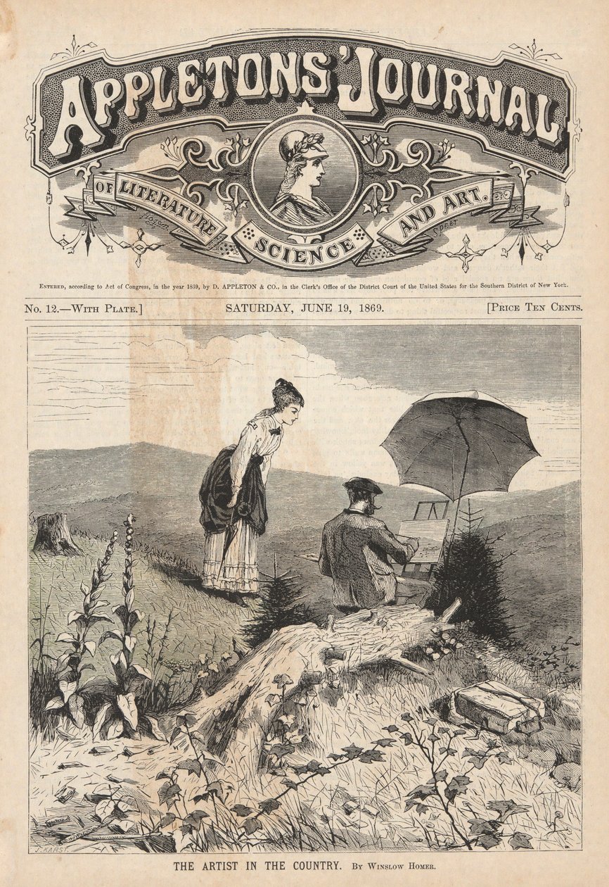 Der Künstler auf dem Land, Titelillustration für Appleton von Winslow Homer