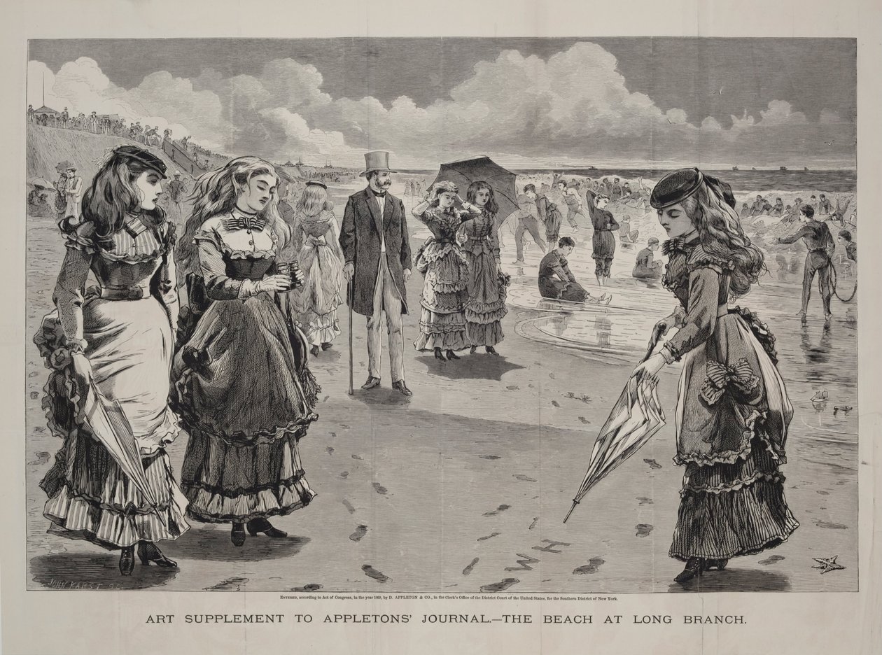 Der Strand von Long Branch, veröffentlicht als Kunstbeilage zu Appleton