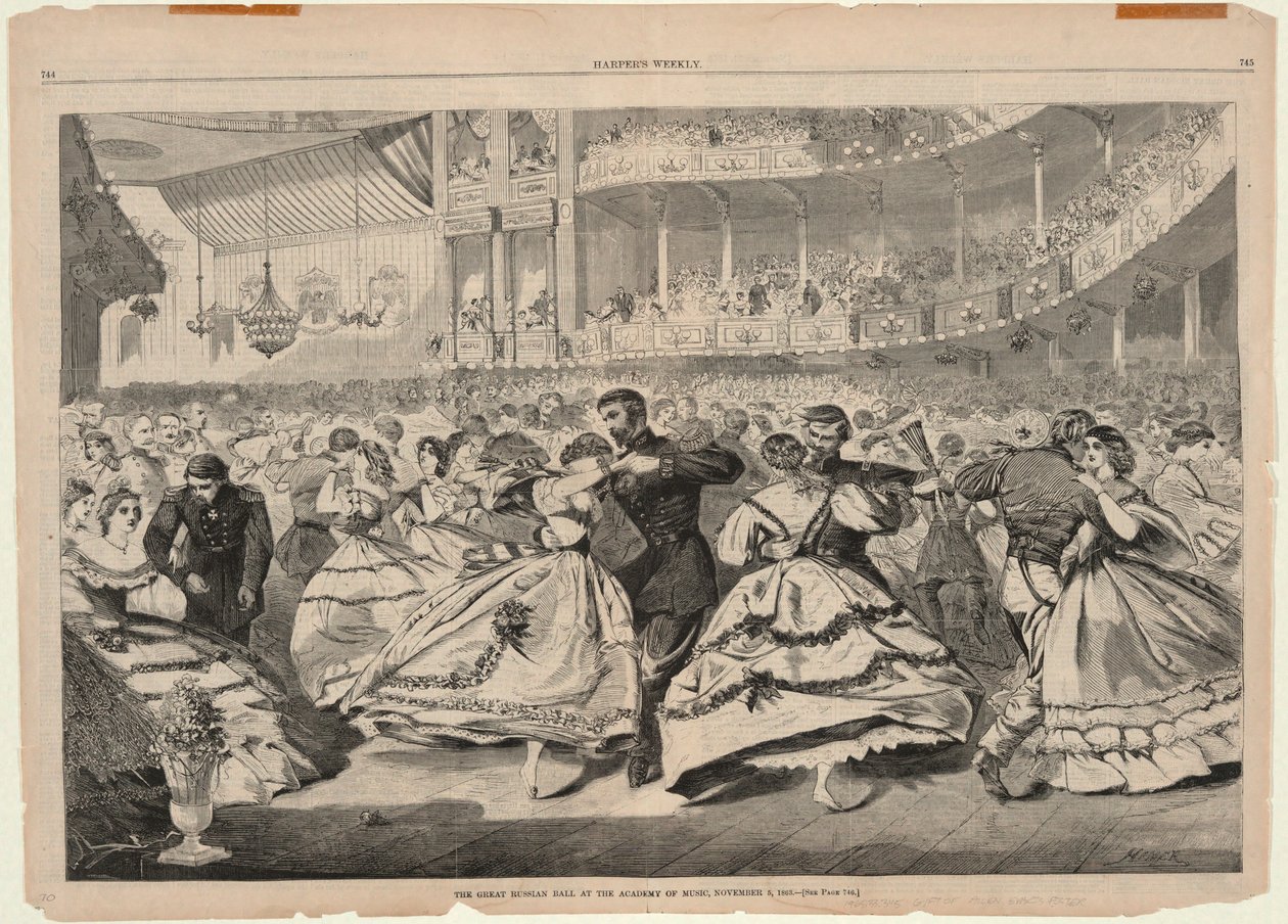 Der große russische Ball an der Musikakademie, 5. November 1863, aus Harper von Winslow Homer