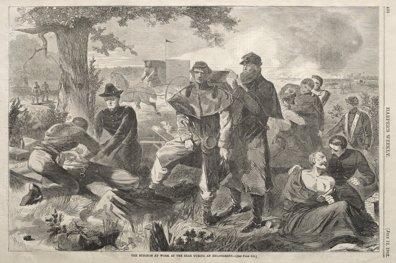 Der Chirurg bei der Arbeit im Hinterland während eines Gefechts von Winslow Homer