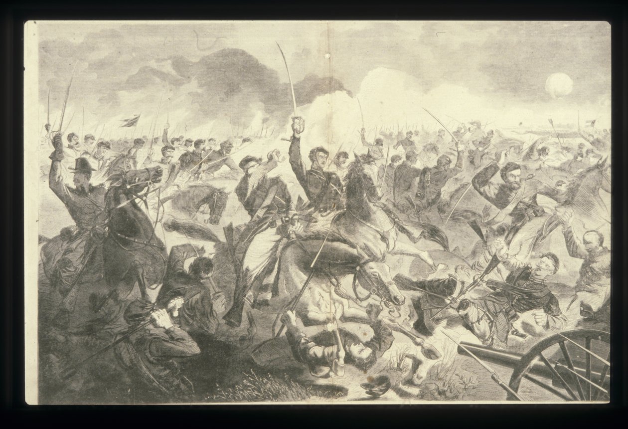 Der Krieg für die Union 1862 - Ein Kavallerieangriff von Winslow Homer