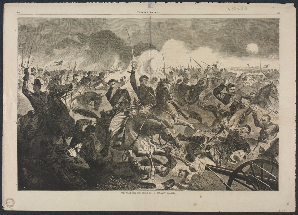 Der Krieg für die Union, 1862 - Ein Kavallerieangriff von Winslow Homer