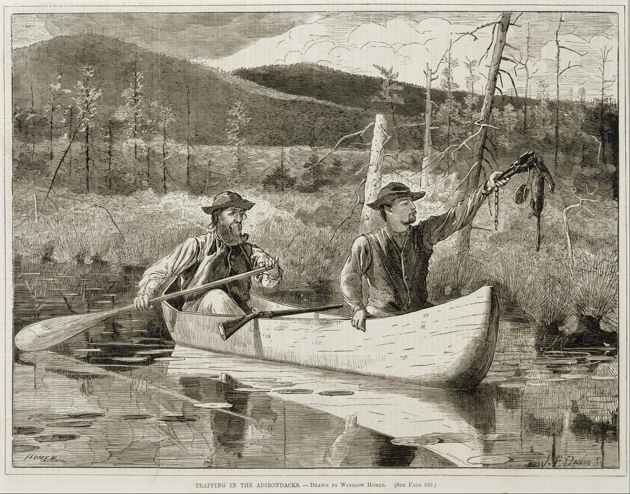 Fallenstellen in den Adirondacks von Winslow Homer