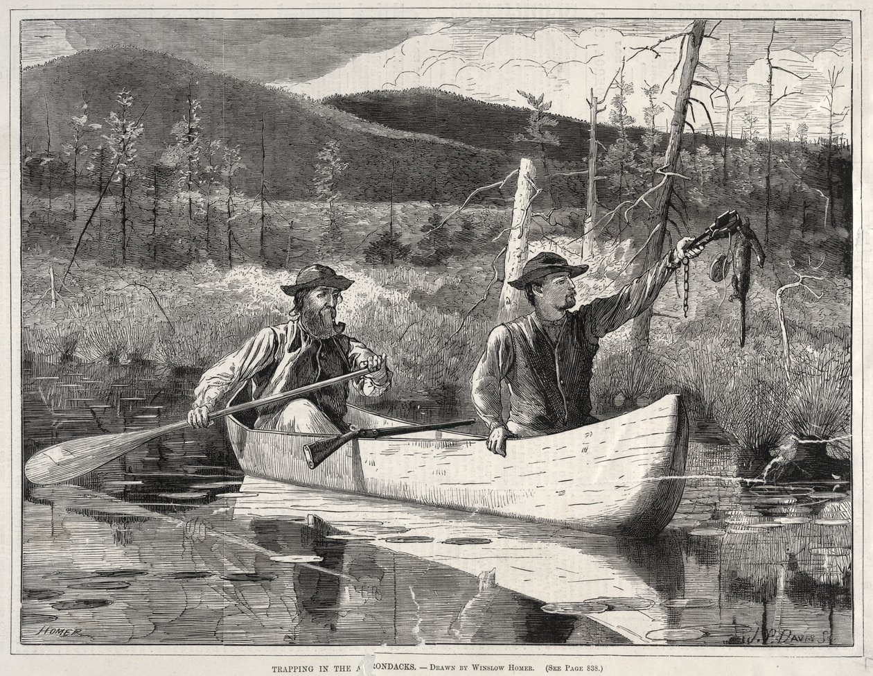 Fallenstellen in den Adirondacks von Winslow Homer