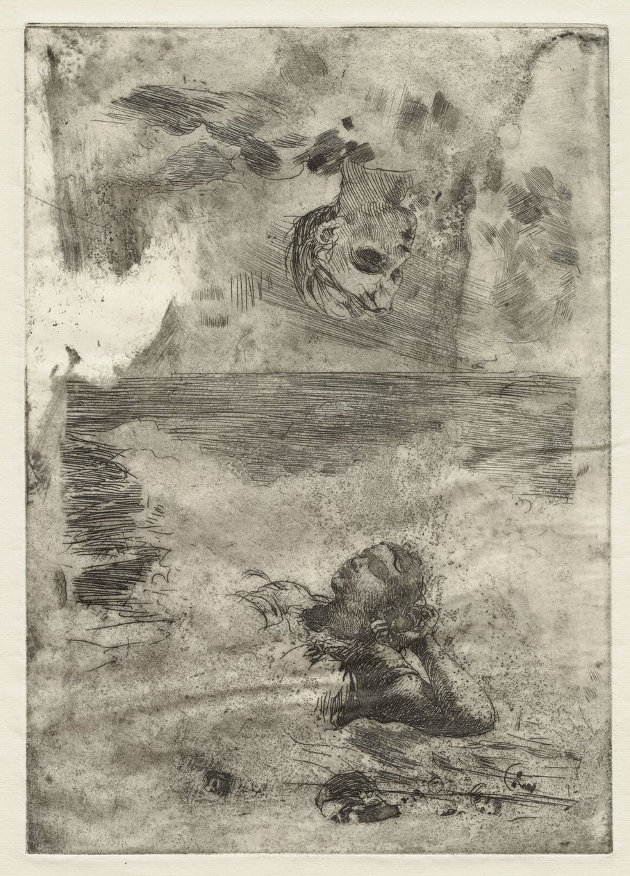Zwei Köpfe, Studie nach "Undertow", ca. 1886, gedruckt ca. 1967 von Winslow Homer