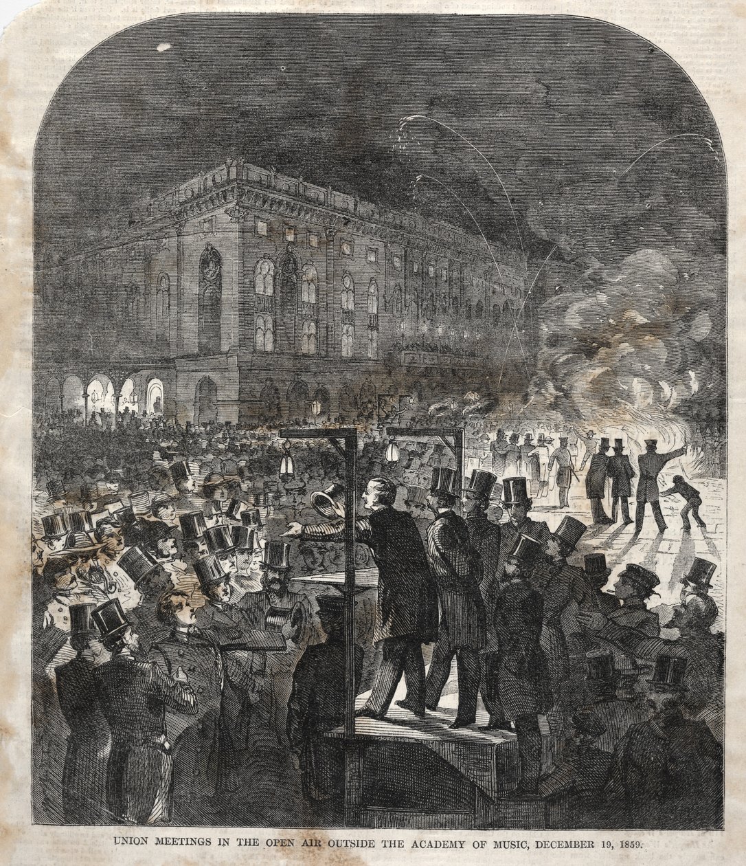 Gewerkschaftstreffen im Freien vor der Musikakademie von Winslow Homer