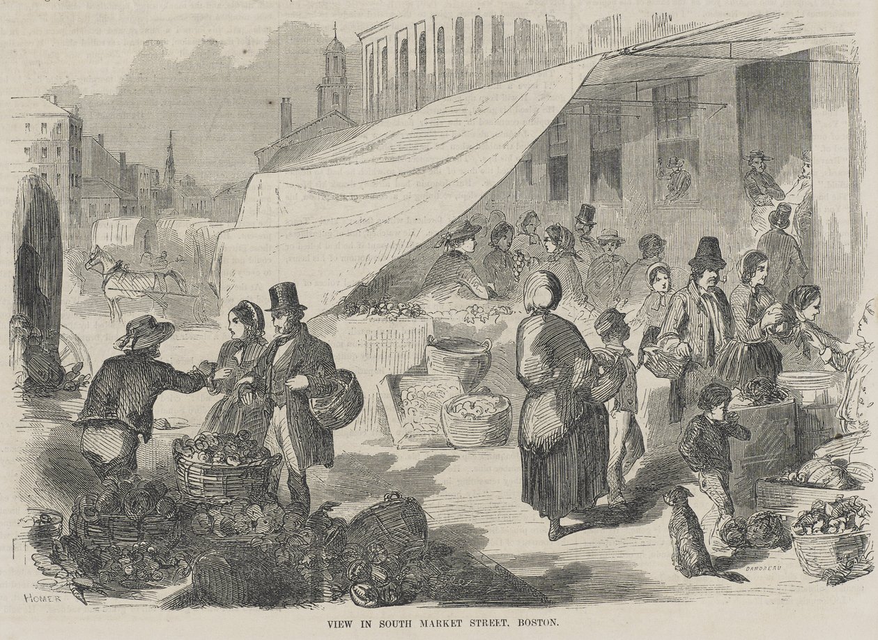 Ansicht der South Market Street, Boston von Winslow Homer