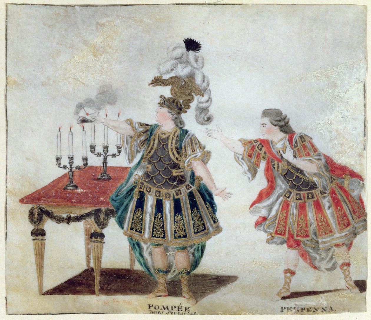 Pompey und Perpenna in der Tragödie Sertorius von Corneille, ca. 1780 von Wirscher