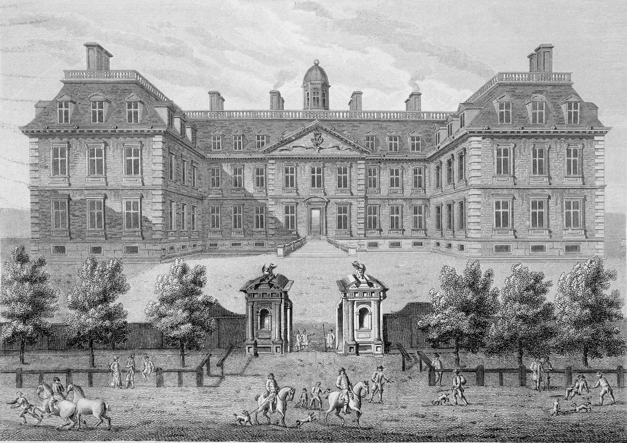 Albemarle House, ehemals Clarendon House, London, veröffentlicht 1809 von Wise