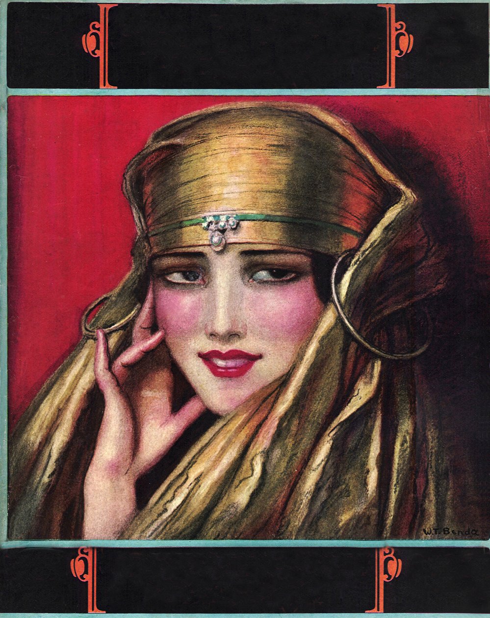 Exotische Schönheit in einem goldenen Schleier von Wladislaw Theodore Benda
