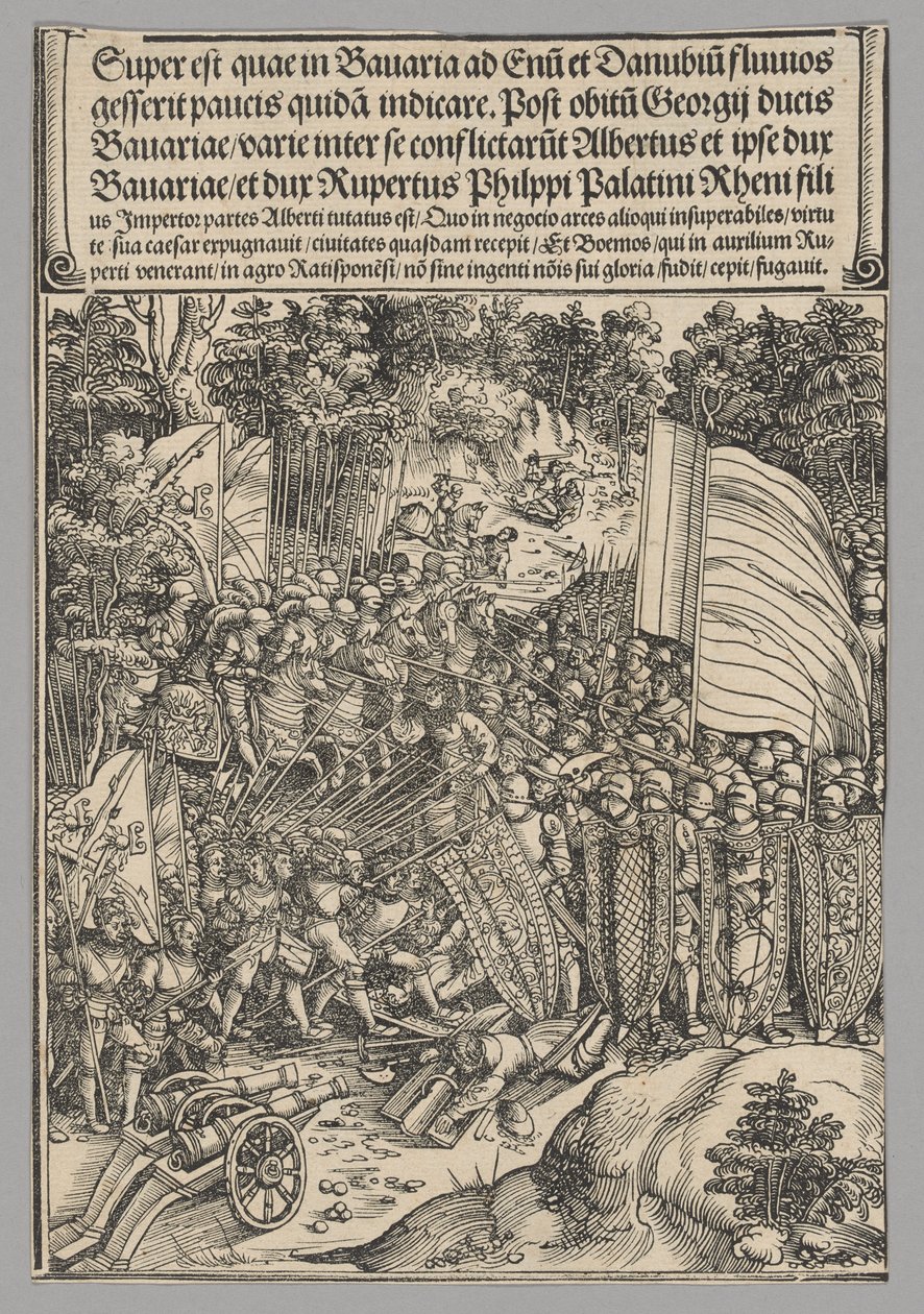 Bayerischer Krieg, Tafel 18 aus Historische Szenen aus dem Leben von Kaiser Maximilian I. vom Triumphbogen von Wolf Traut
