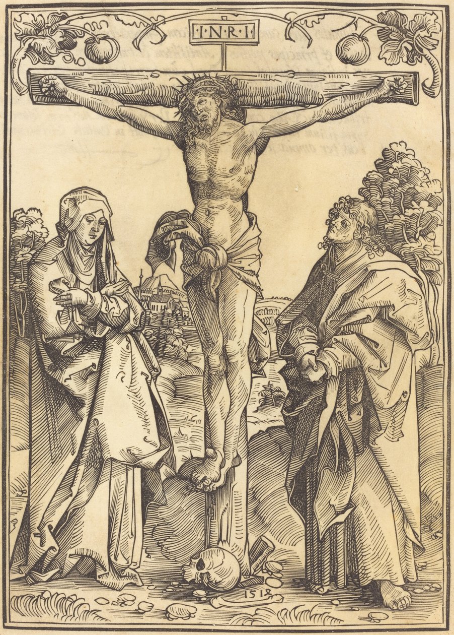 Christus am Kreuz mit Maria und Johannes von Wolf Traut