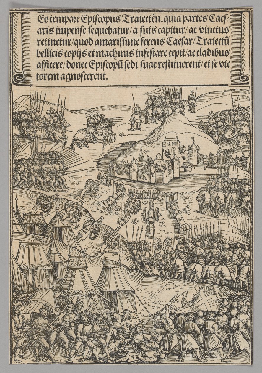 Belagerung von Utrecht, Platte 6 aus Historische Szenen aus dem Leben von Kaiser Maximilian I. aus dem Triumphbogen von Wolf Traut