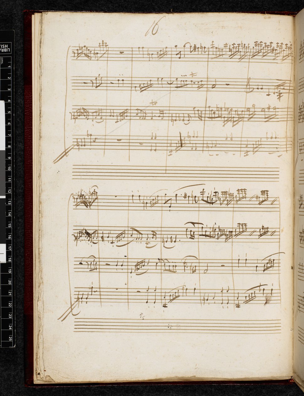 Adagio und Fuge in c-Moll, K. 546, Add. 28996, f.10v von Wolfgang Amadeus Mozart