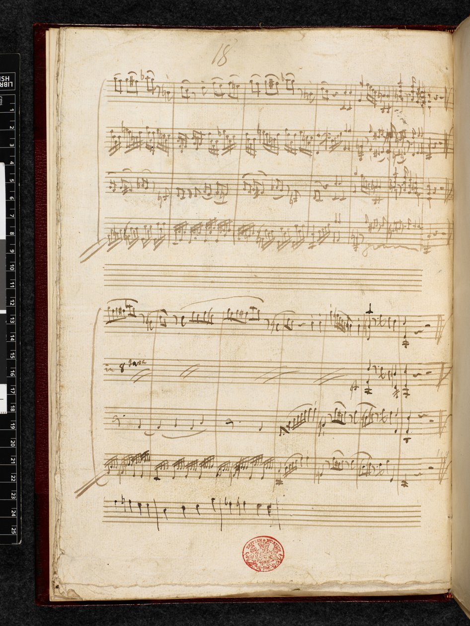 Adagio und Fuge in c-Moll, K. 546, Add. 28996, f.11v von Wolfgang Amadeus Mozart