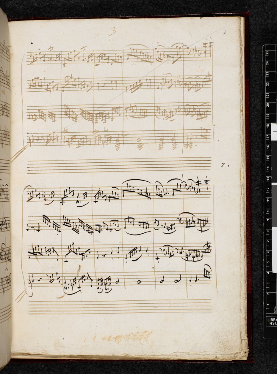 Adagio und Fuge in c-Moll, K. 546, Add. 28996, f.4r von Wolfgang Amadeus Mozart