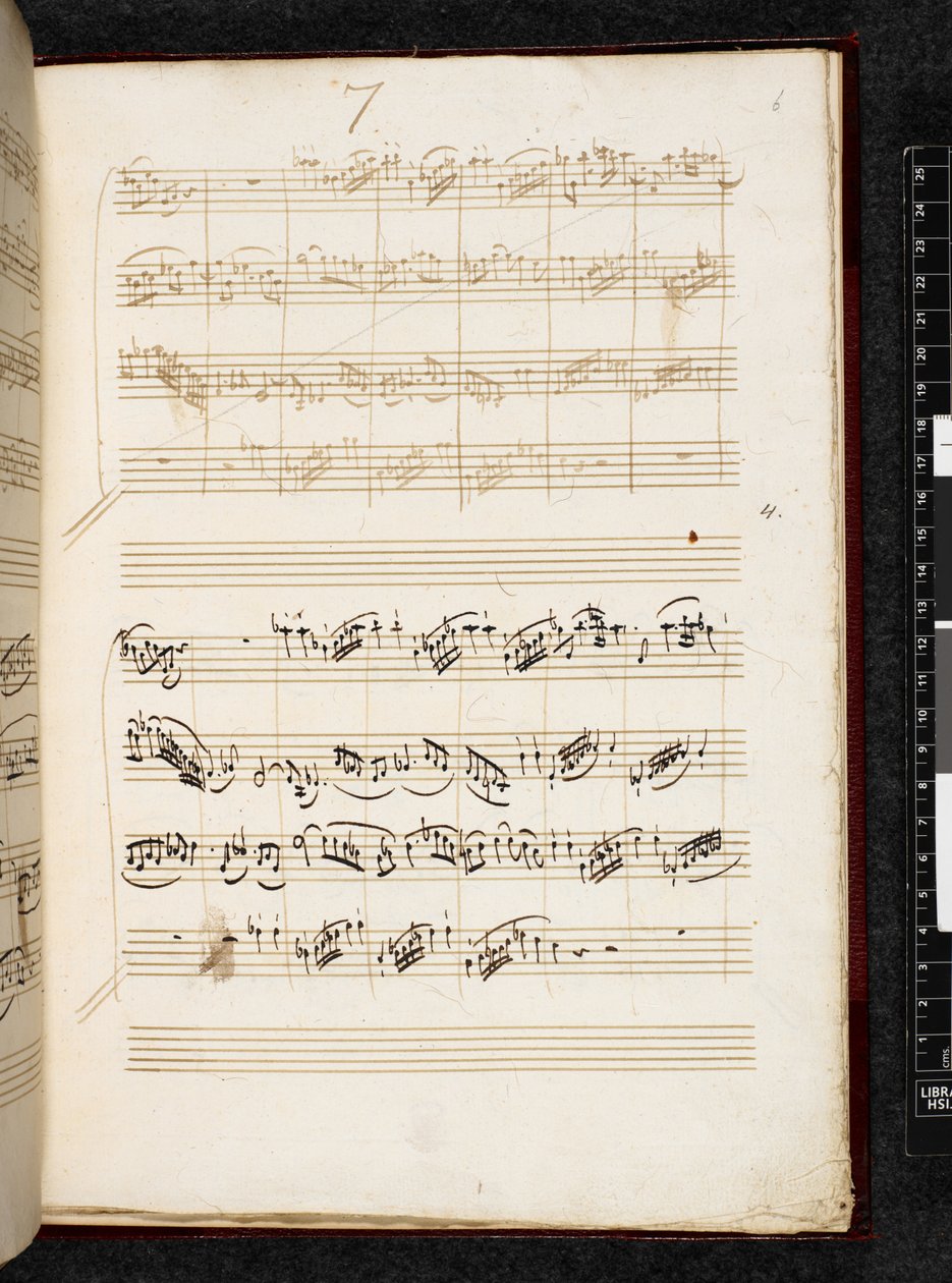 Adagio und Fuge in C-Moll, K. 546, Add. 28996, f.6r von Wolfgang Amadeus Mozart