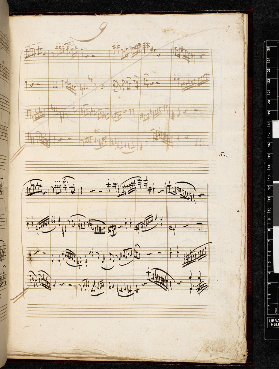Adagio und Fuge in c-Moll, K. 546, Add. 28996, f.7r von Wolfgang Amadeus Mozart