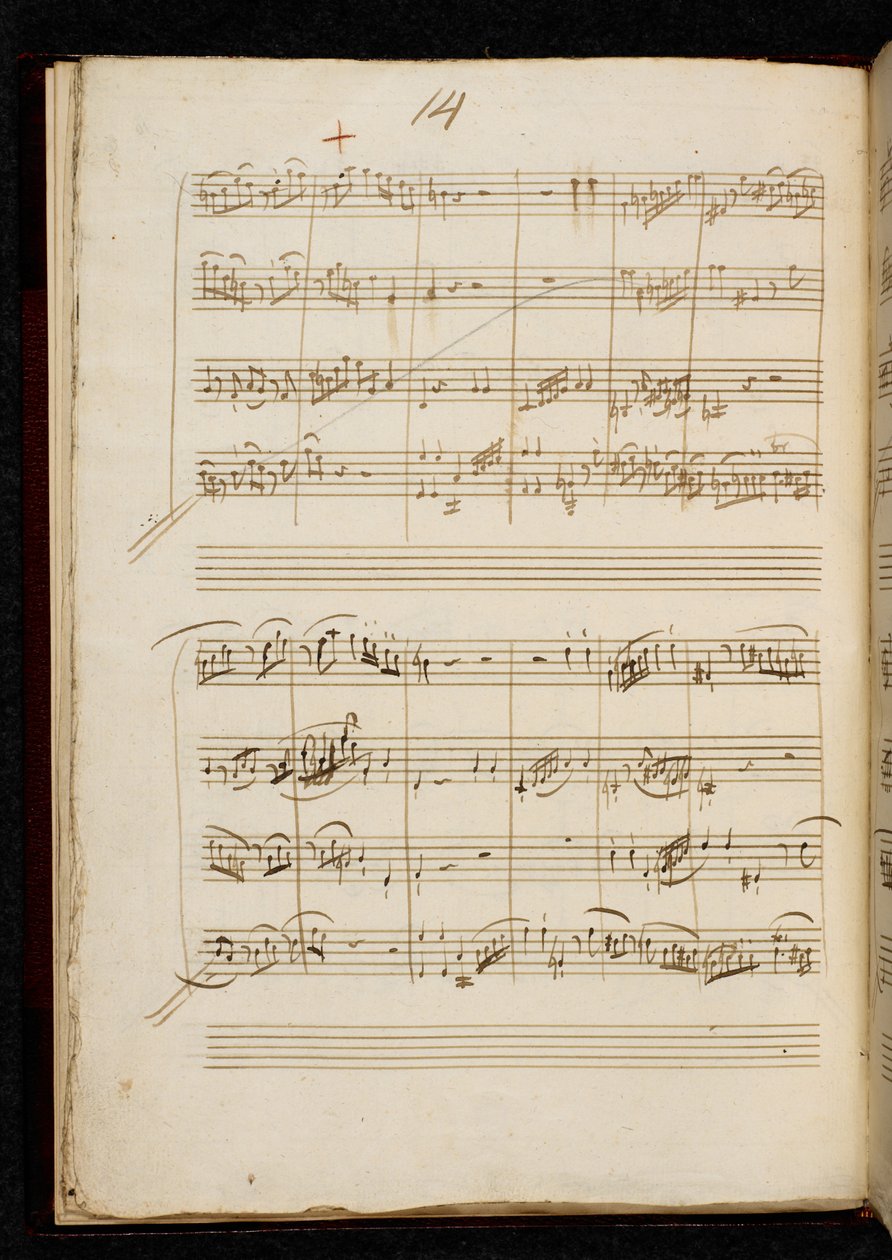 Adagio und Fuge in c-Moll, K. 546, Add. 28996, f.9v von Wolfgang Amadeus Mozart