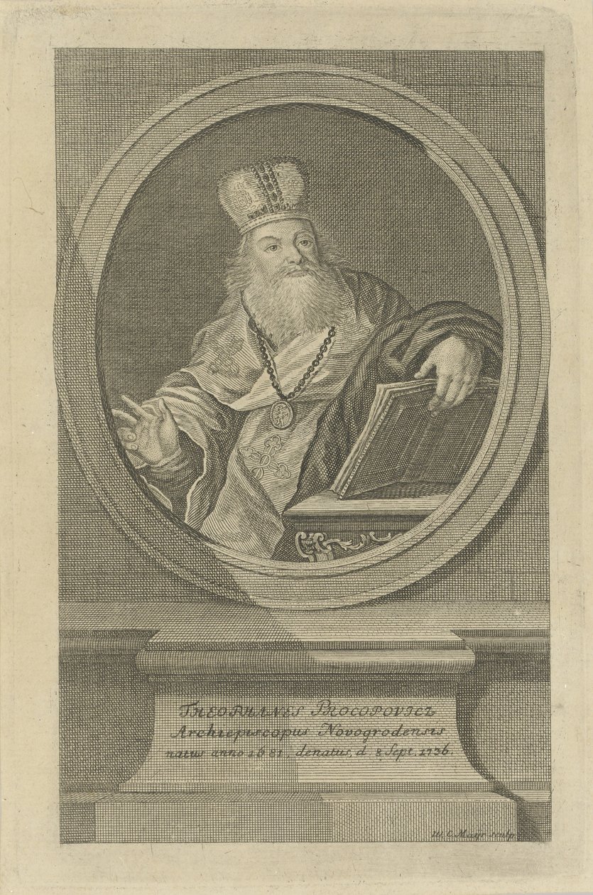 Porträt des Dichters Theofan Prokopovich 1681-1736, ca. 1760 von Wolfgang Christoph Mayr