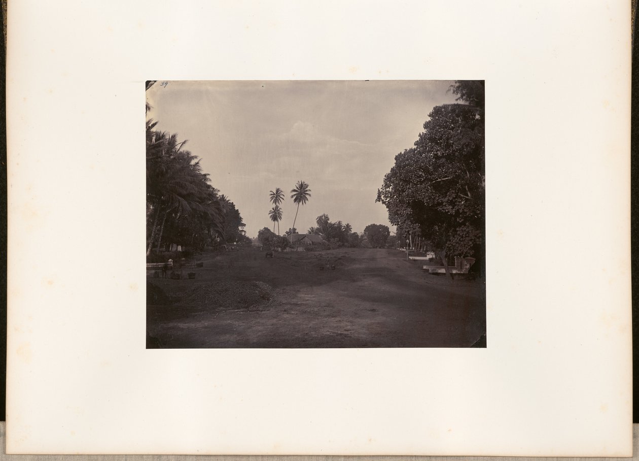 Straßenarbeiten in Prapatan, Batavia von Woodbury and Page