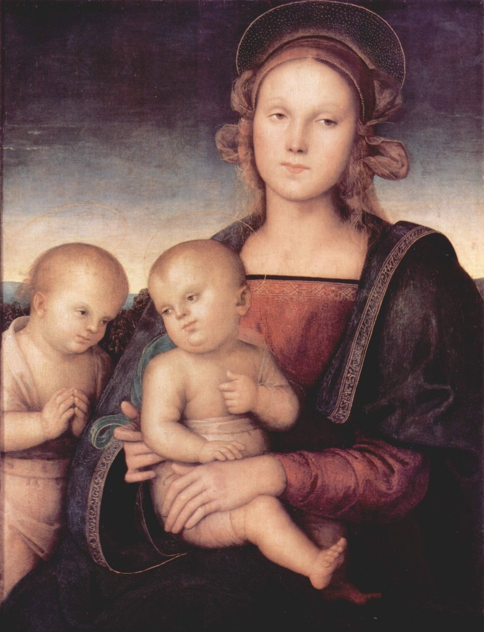 Madonna mit Hl. Johannes dem Täufer von Workshop of Pietro Perugino