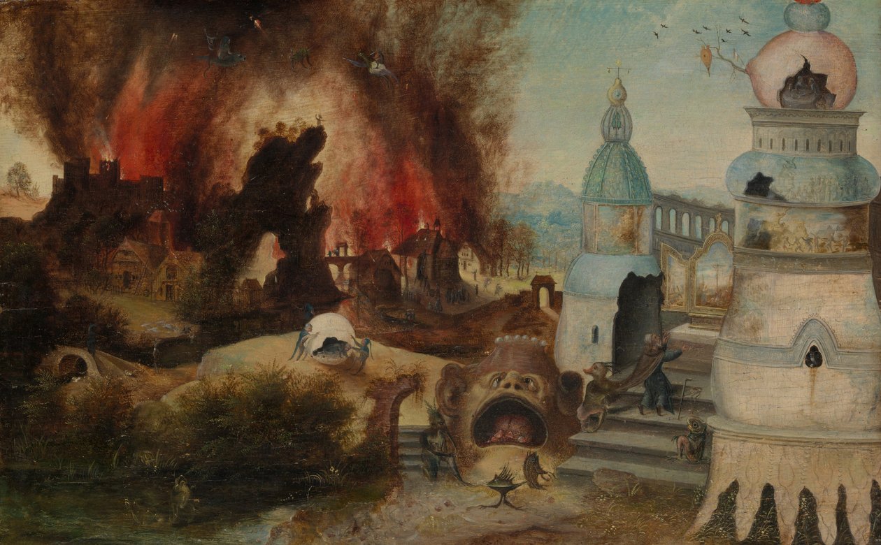 Die Versuchung des Heiligen Antonius, ca. 1550-60 von Workshop of Herri met de Bles