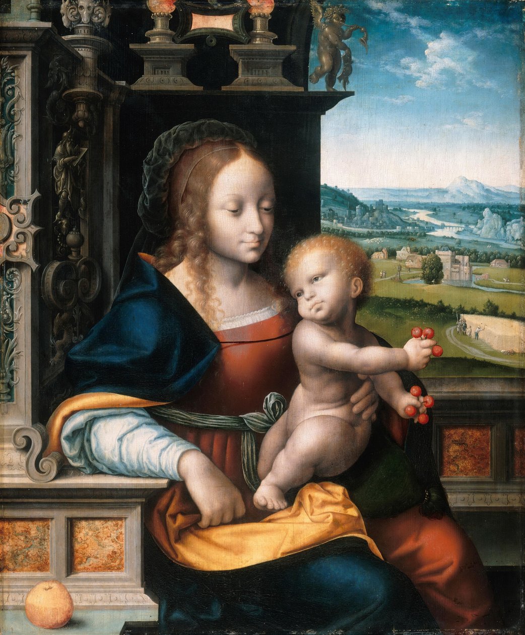 Madonna der Kirschen von Workshop of Joos van Cleve